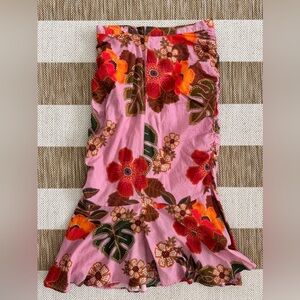 Anthro Farm Rio Floral Mermaid Midi Skirt Size Small
